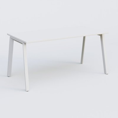 Gamme K8 - Plans droits - K8 plan droit 160*80 sur pieds fixe. Plateau Blanc et pietement Blanc