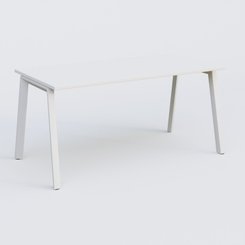 Gamme K8 - Plans droits - K8 plan droit 160*80 sur pieds fixe. Plateau Blanc et pietement Blanc