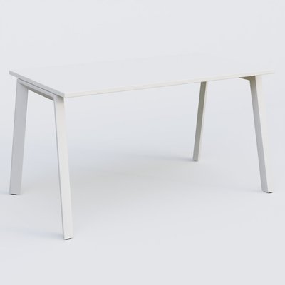 Gamme K8 - Plans droits - K8 plan droit 140*80 sur pieds fixe. Plateau Blanc et pietement Blanc