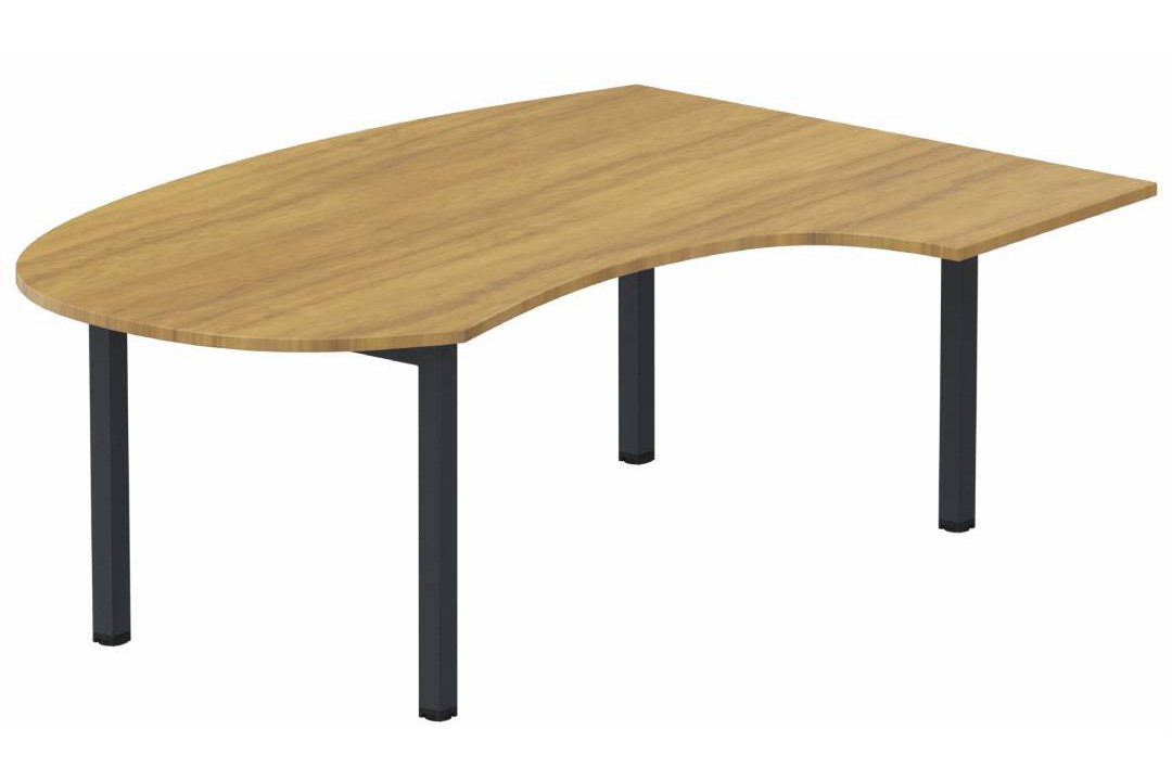 K3 compact 90° manager 190x141x104x60cm, plateau noyer, structure anthracite