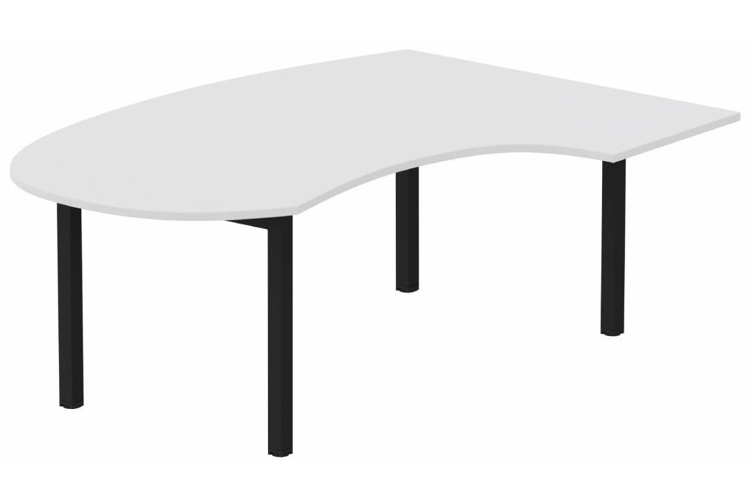 K3 compact 90° manager 190x141x104x60cm, plateau blanc, structure noire