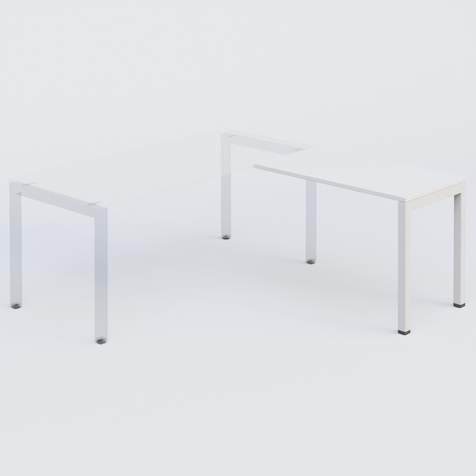 Retour direct 100x60cm sur pied, plateau blanc, structure blanc