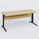 K1 Plateau droit 180x80 avec voile de fond bois. Plateau Chêne clair et pietement Anthracite