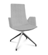 KI fauteuil de conférence haut dossier. piétement 4 branches en aluminium poli
