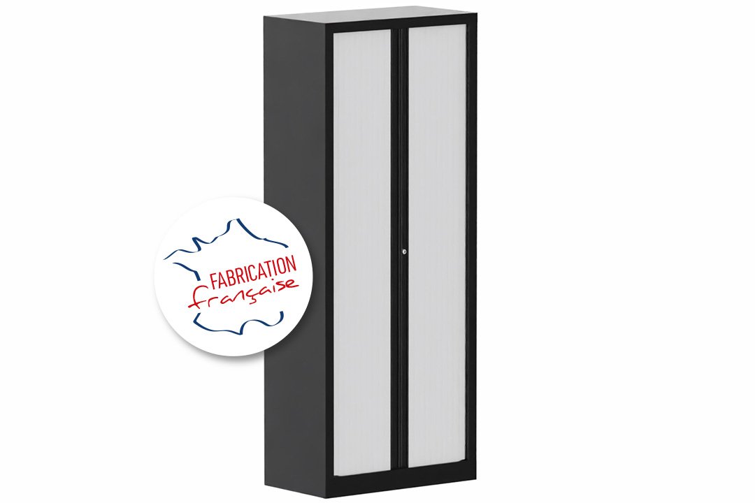 Armoire à rideaux H198xL80cm 4 tablettes