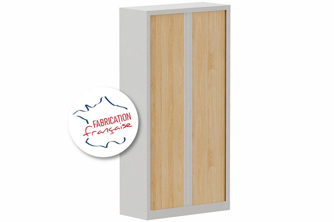 Armoire à rideaux H198xL100cm 4 tablettes
