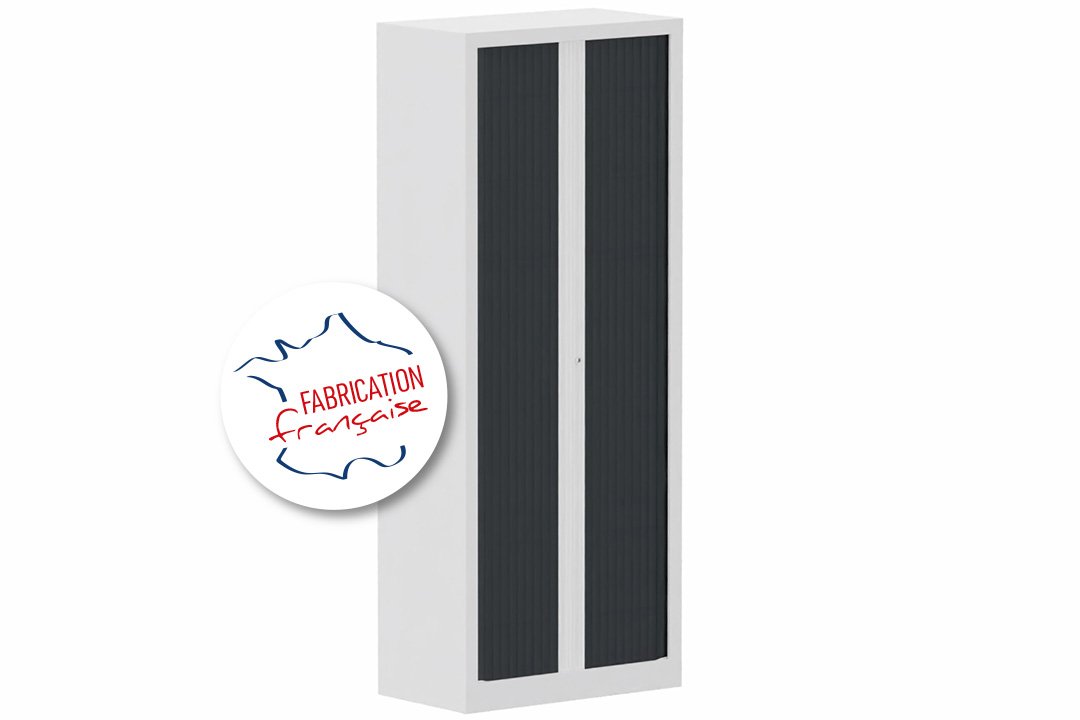 Armoire à rideaux H198xL80cm 4 tablettes