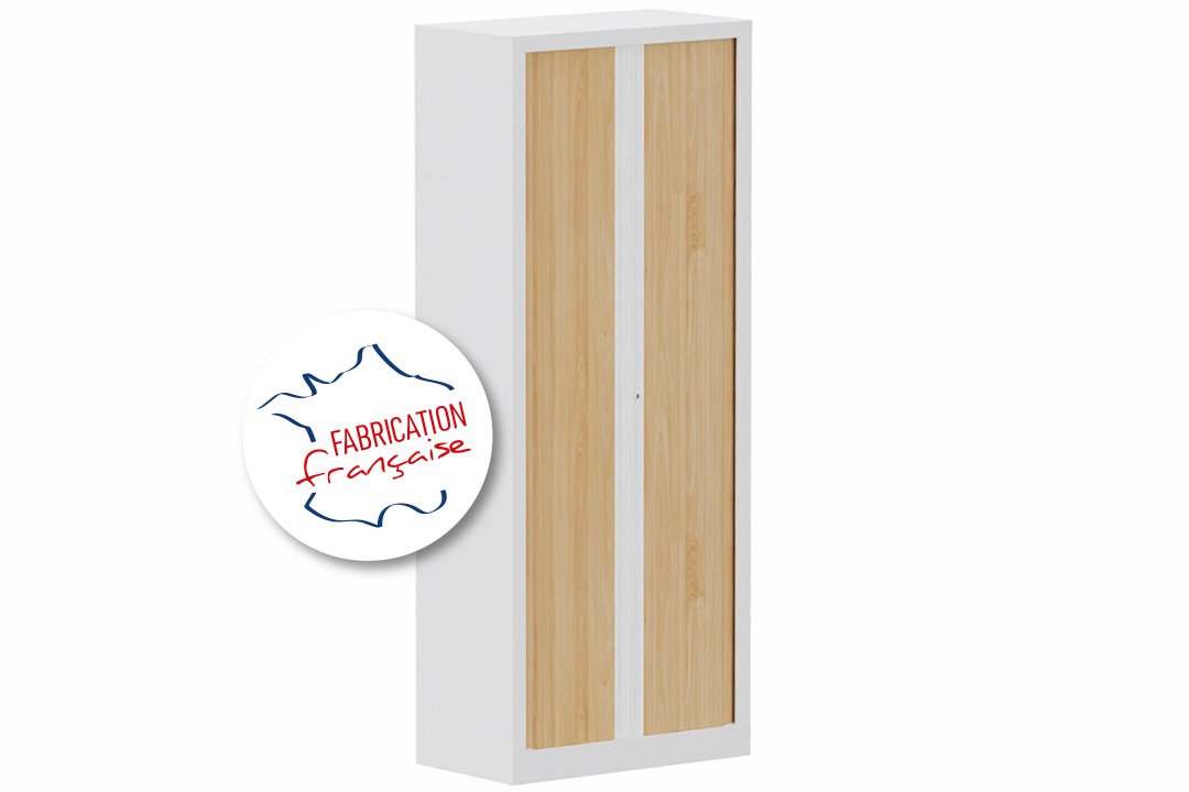 Armoire à rideaux H198xL80cm 4 tablettes