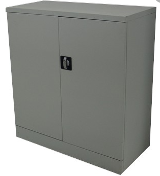 Armoire métallique (monobloc) portes battantes L.92xH.100cm gris clair