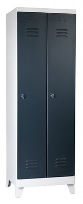 VESTIAIRES MONOBLOC STANDARD - Industrie propre - Vestiaire monobloc STANDARD industrie salissante 2 portes L.80xH.170xP50cm corps gris clair, portes anthracite