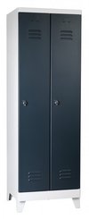 VESTIAIRES MONOBLOC STANDARD - Industrie propre - Vestiaire monobloc STANDARD industrie salissante 2 portes L.80xH.170xP50cm corps gris clair, portes anthracite