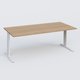 K1 Plateau droit 200x100 pieds fixe. Plateau Noyer et pietement Blanc