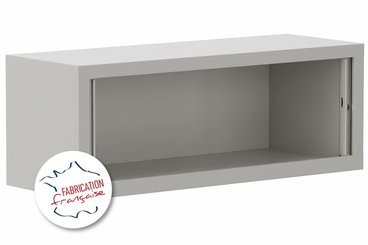 [Pas de famille] - [Pas de sous famille] - Armoire rehausse H44xL120cm coffre aluminium/rideaux merisier