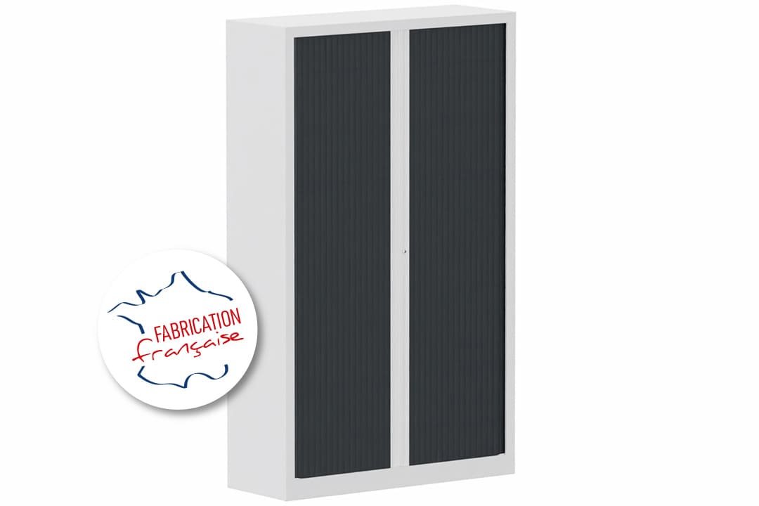 Armoire à rideaux H198xL120cm 4 tablettes