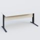 K1 Plateau droit 180x80 avec voile de fond bois. Plateau Blanc et pietement Anthracite