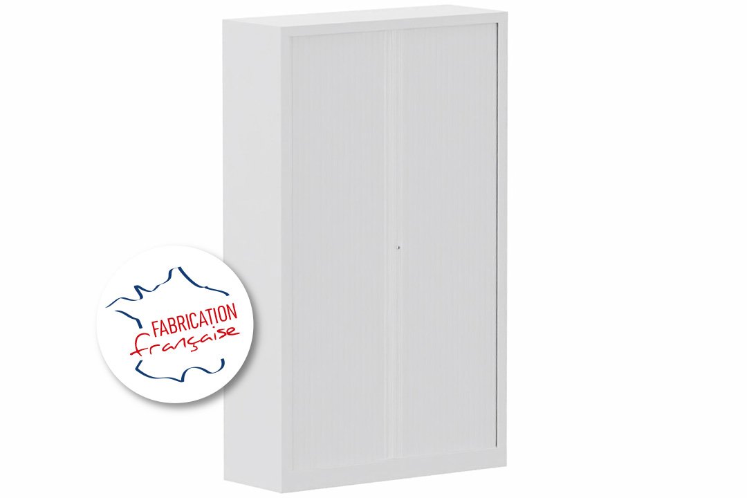 Armoire à rideaux H198xL120cm coffre blanc / rideaux blanc