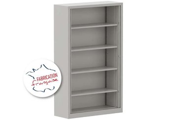 [Pas de famille] - [Pas de sous famille] - Armoire à rideaux démontable H198xL120cm 4 tablettes