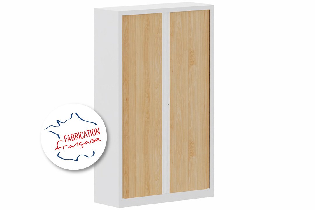Armoire à rideaux H198xL120cm 4 tablettes