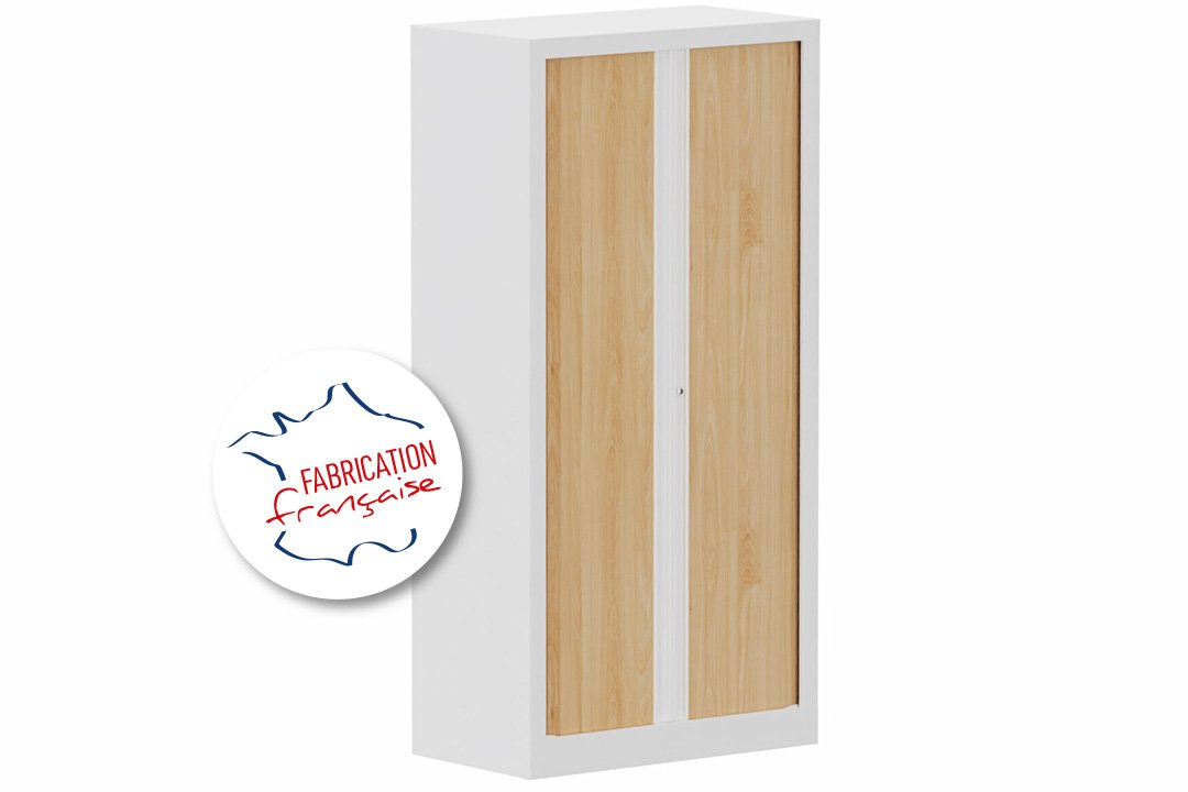 Armoire à rideaux H136xL120cm 3 tablettes
