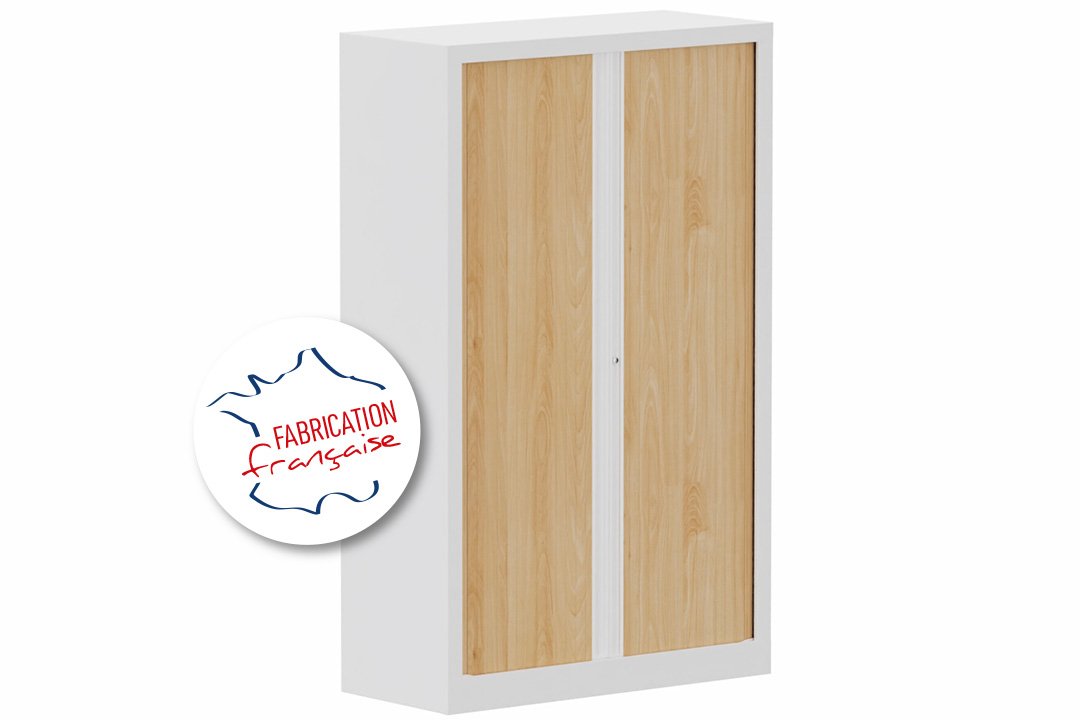 Armoire à rideaux H160xL100cm 3 tablettes