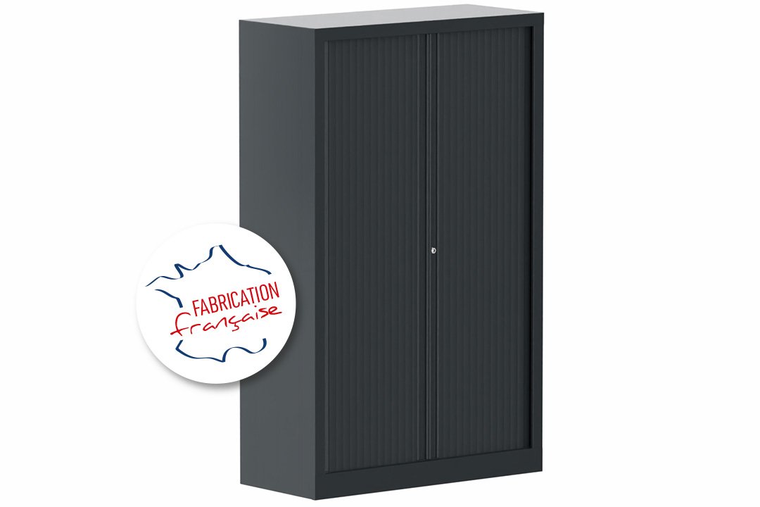 Armoire à rideaux H160xL100cm 3 tablettes