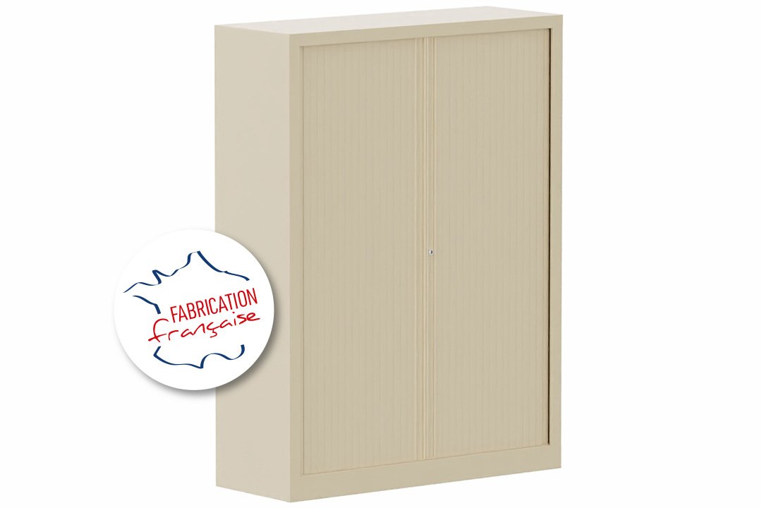 Armoire à rideaux H160xL120cm 3 tablettes