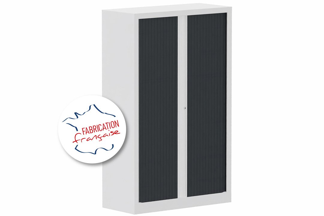 Armoire à rideaux H160xL100cm 3 tablettes