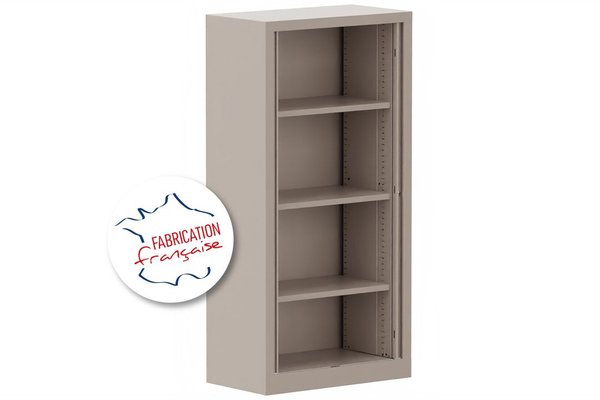 [Pas de famille] - [Pas de sous famille] - Armoire à rideaux H136xL120cm 3 tablettes