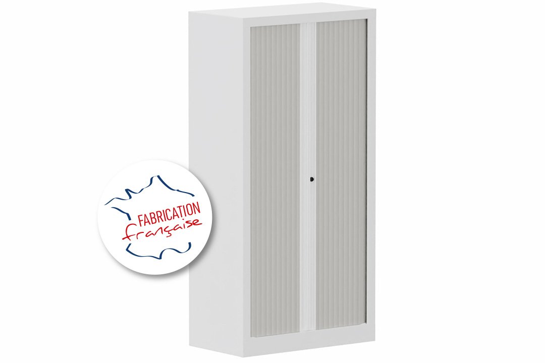 Armoire à rideaux H136xL120cm 3 tablettes