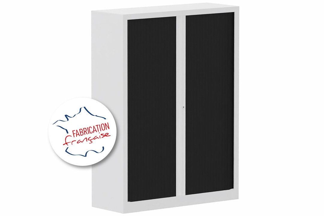 Armoire à rideaux H160xL120cm 3 tablettes