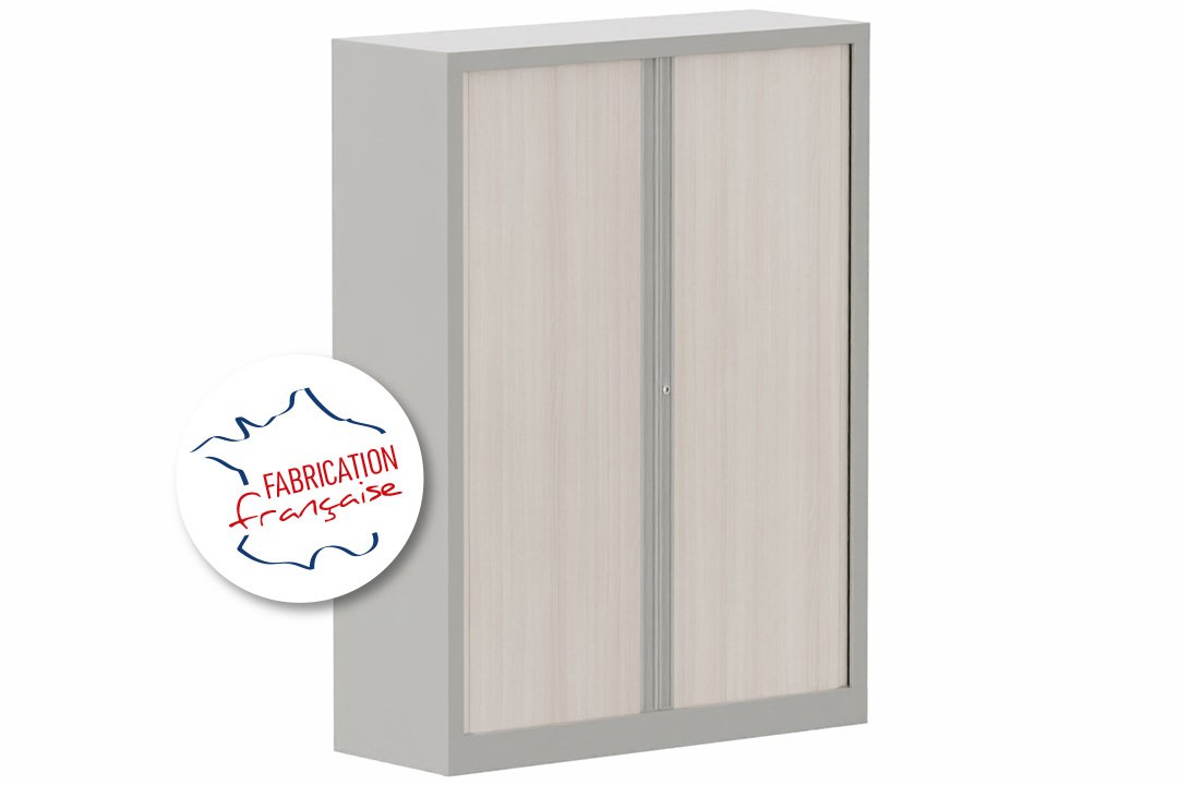 Armoire à rideaux H160xL120cm 3 tablettes