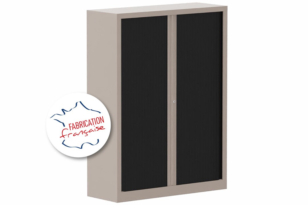 Armoire à rideaux H160xL120cm 3 tablettes