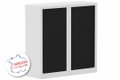 Armoire à rideaux H120xL120cm 2 tablettes