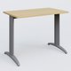K2 Plateau droit 100x60 pieds fixe. Plateau Chêne clair et pietement Aluminium.