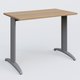 K2 Plateau droit 100x60 pieds fixe. Plateau Noyer et pietement Aluminium.