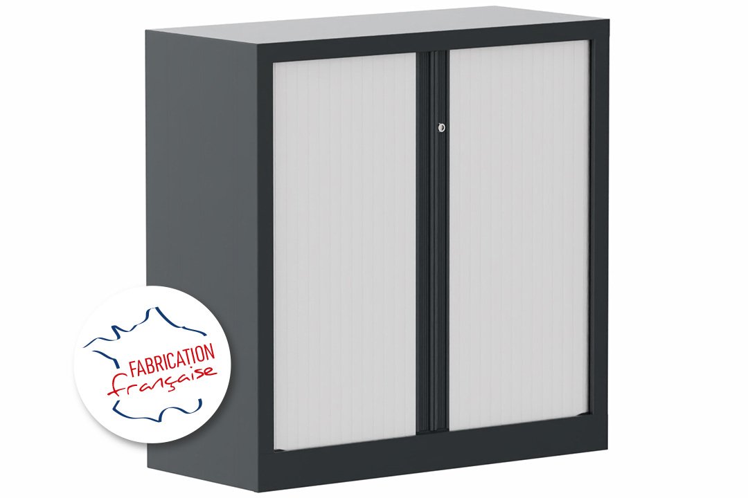 Armoire à rideaux H100xL100cm 2 tablettes