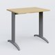 K2 Plateau droit 80x60 pieds fixe. Plateau Chêne clair et pietement Aluminium.