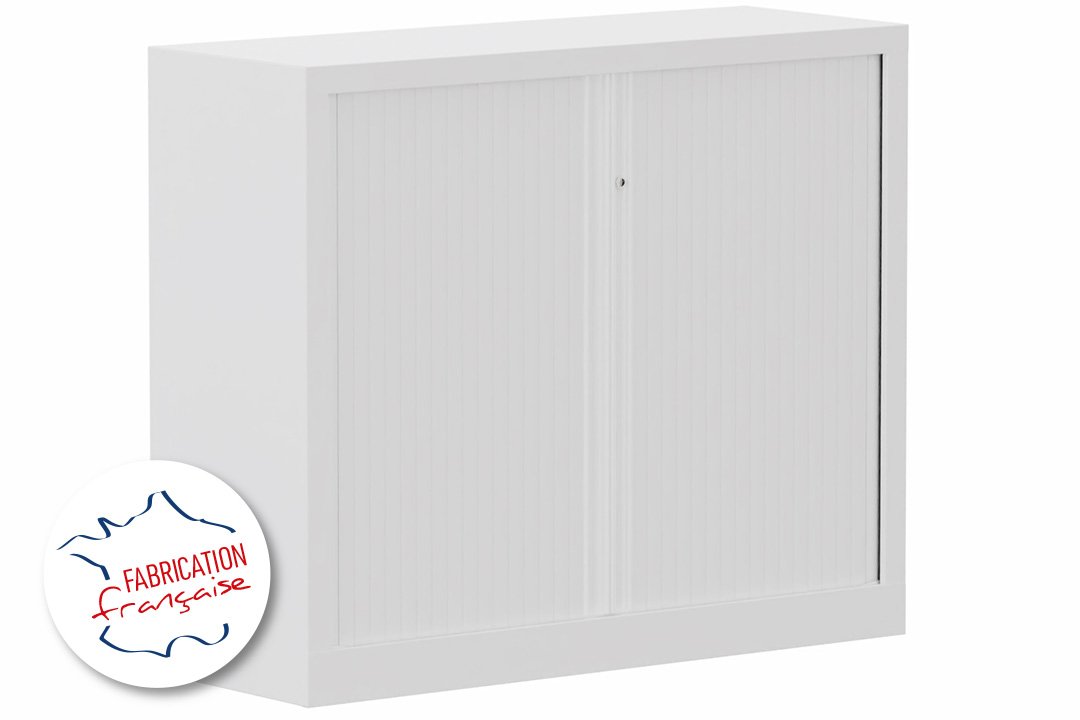 Armoire à rideaux H100xL120cm 2 tablettes