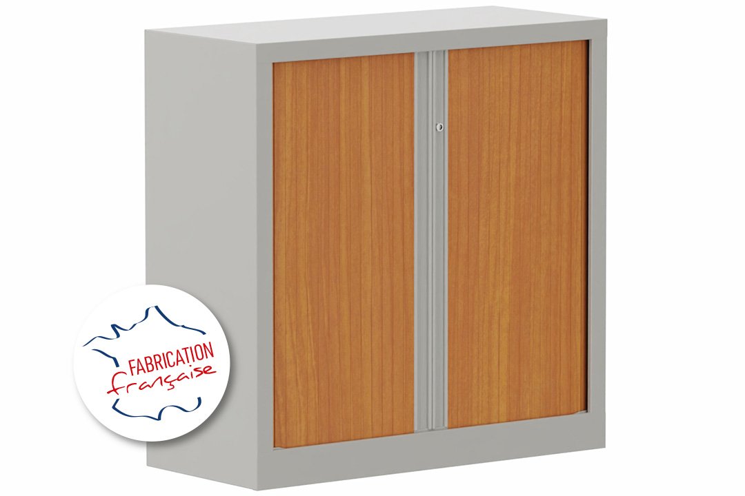 Armoire à rideaux H100xL100cm 2 tablettes