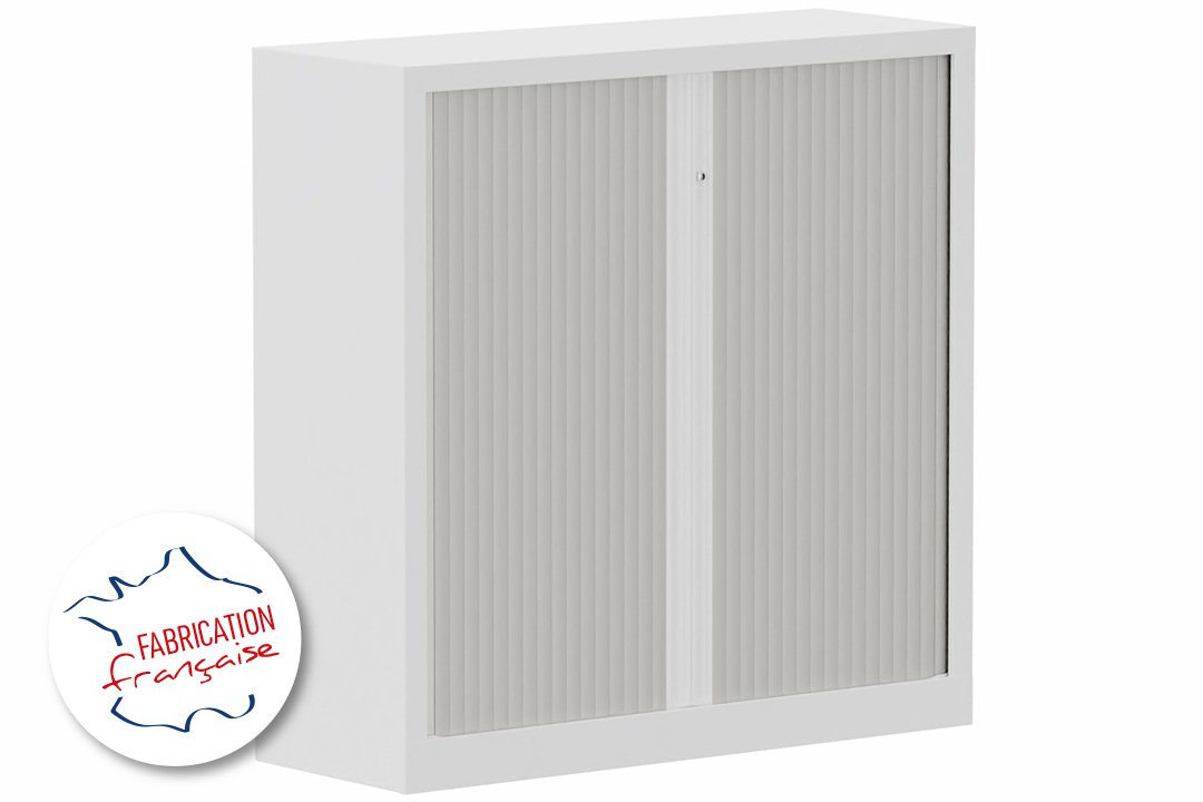 Armoire à rideaux H120xL120cm 2 tablettes