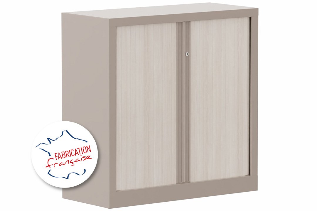 Armoire à rideaux H100xL100cm 2 tablettes