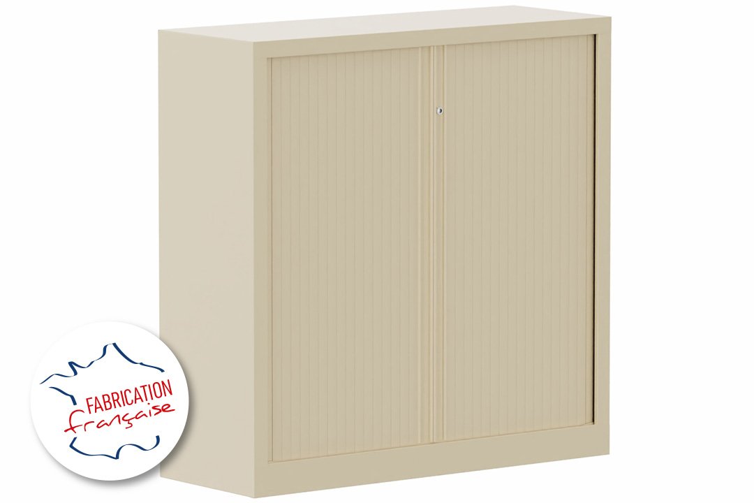 Armoire à rideaux H120xL120cm 2 tablettes