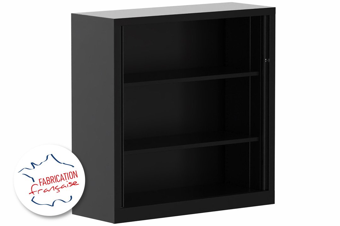 Armoire à rideaux H120xL120cm 2 tablettes