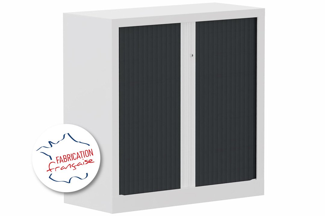 Armoire à rideaux H100xL100cm 2 tablettes
