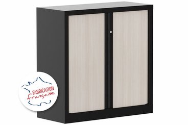[Pas de famille] - [Pas de sous famille] - Armoire à rideaux H100xL100cm 2 tablettes