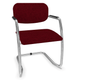 DIVA fauteuil dos tissu. piétement luge chromé. assise et dossier tissu STEP coloris rouge chiné