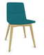 MELODY chaise 4 pieds bois. face intérieure tissu STEP turquoise face extérieure tissu step mélange coloris turquoise piétement frêne brun