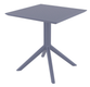 SEVILLE-Table en résine, cadre métallique -70x70cm-Finition:plateau anthracite /piètement anthracite 