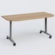 Module d'extrémité pour table abattante gamme Design 165*80 cm. Plateau Noyer et pietement Aluminium.