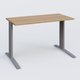 K1 Plateau droit 120x60 pieds fixe. Plateau Noyer et pietement Aluminium